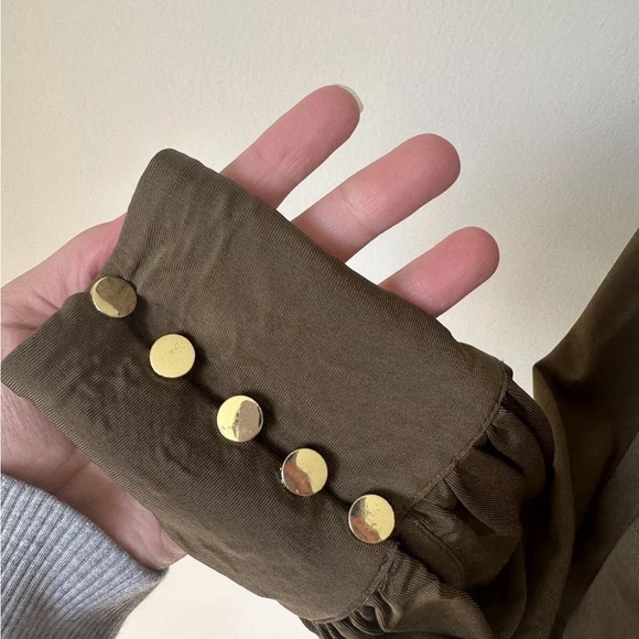 Zimmermann Breeze Wrap Mini Dress Khaki 1 - Picture 2 of 5